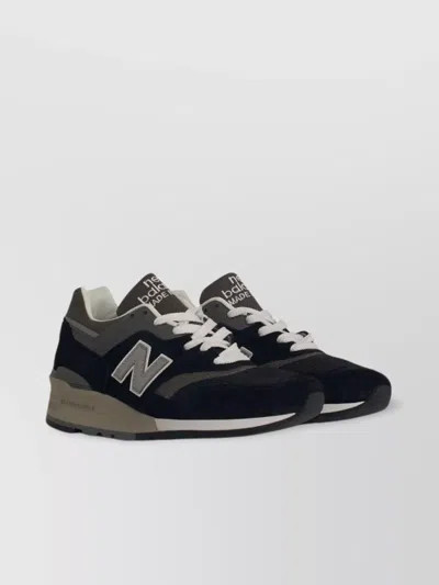New Balance Suede Blend Sneakers Featuring Mesh Panels In Black
