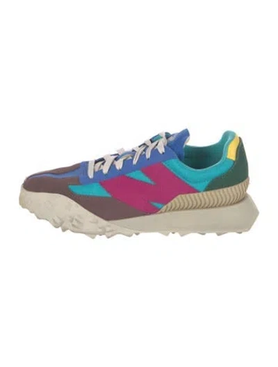Pre-owned New Balance Suede Colorblock Pattern Athletic Sneakers In Blue