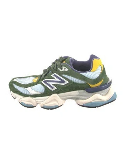 Pre-owned New Balance Suede Colorblock Pattern Athletic Sneakers In Green