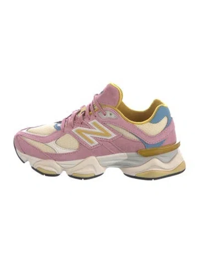 Pre-owned New Balance Suede Colorblock Pattern Chunky Sneakers In Pink