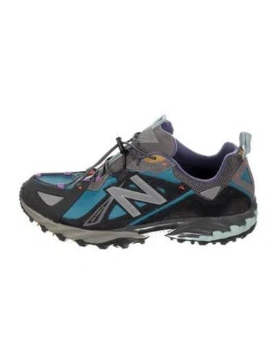 Pre-owned New Balance Suede Colorblock Pattern Sneakers In Blue