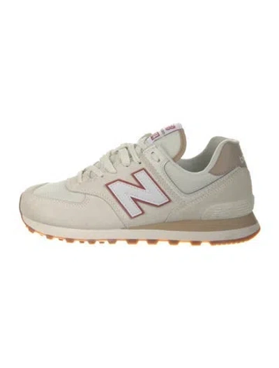 Pre-owned New Balance Suede Colorblock Pattern Sneakers In Neutral