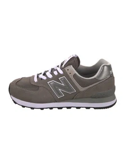 Pre-owned New Balance Suede Graphic Print Athletic Sneakers In Gray