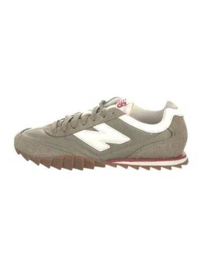 Pre-owned New Balance Suede Leather Trim Embellishment Sneakers In White