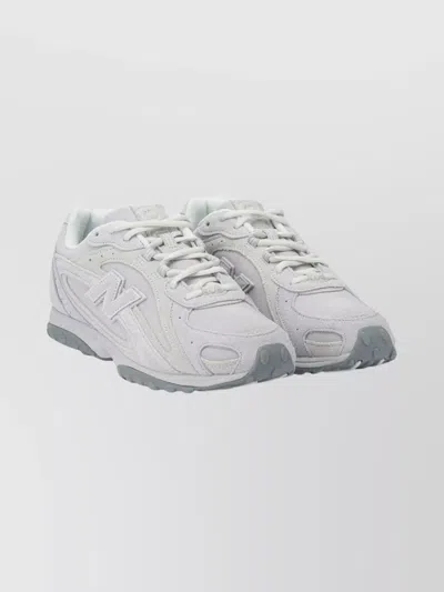 New Balance Suede Overlay Sneakers Textured Sole In Silver