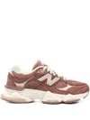 New Balance Suede Panelled Sneakers In Brown