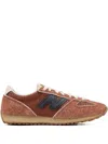 New Balance Suede Panelled Sneakers In Brown