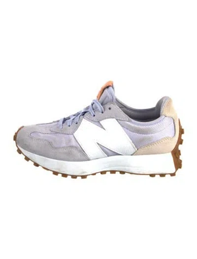 Pre-owned New Balance Suede Printed Athletic Sneakers In Blue