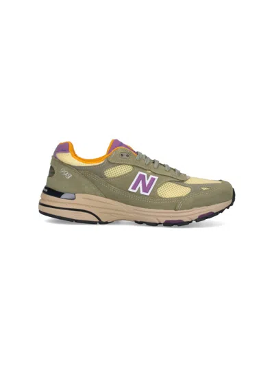 New Balance Suede Sneakers With Breathable Mesh And Accented Logos In Green