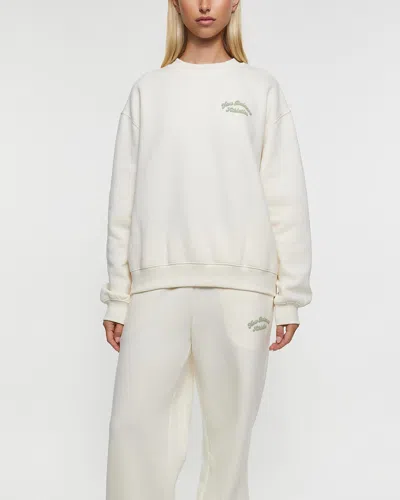 New Balance Sweatshirt Linear Heritage Fleece Crew Vit In White
