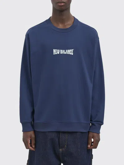 New Balance Cotton Crew Neck Sweatshirt In Blue