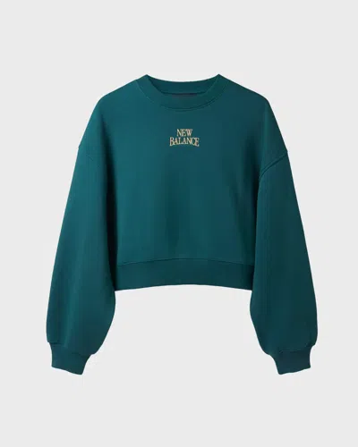 New Balance Sweatshirt Trackside Fleece Crew In Green