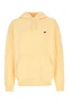 New Balance Hooded Cotton Sweatshirt Kangaroo Pocket In Yellow