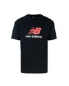 New Balance T-shirt Athletics Logo Nera In Bk