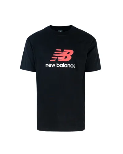 New Balance T-shirt Athletics Logo Nera In Bk