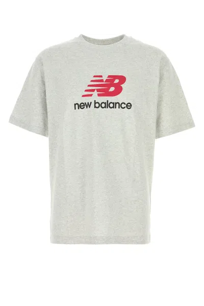 New Balance Cotton Crew Neck Short Sleeve T-shirt In White