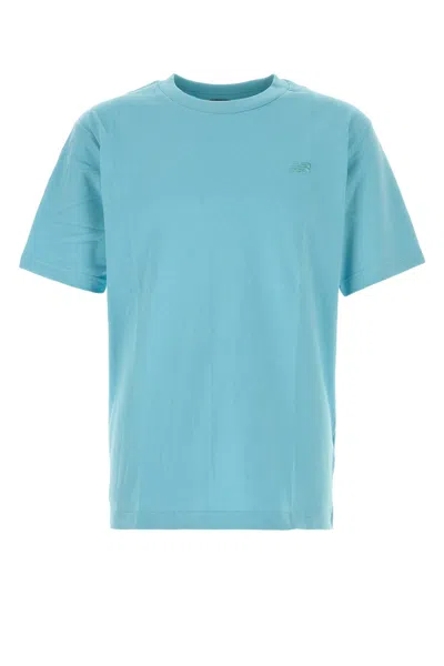 New Balance Cotton Crew Neck Short Sleeve T-shirt Shirt In Blue
