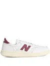 New Balance T500 Logo-patch Leather Sneakers In White