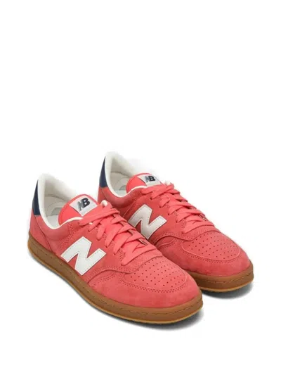New Balance T500 Man Sneakers Coral Size 9 Leather In Red