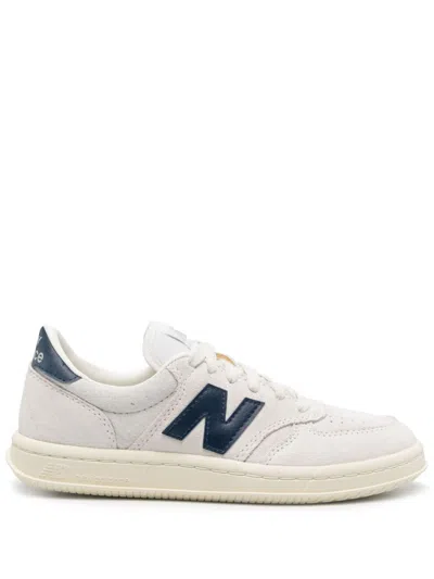 New Balance T500 Low-top Sneakers In Sea Salt With Navy And Angora In White