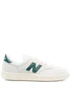 New Balance T500 Low-top Sneakers In Sea Salt With Marsh Green And Angora In White