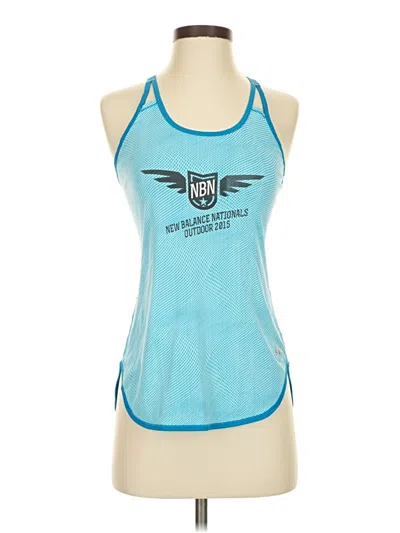 Pre-owned New Balance Tank Top Blue Halter Neckline Tops