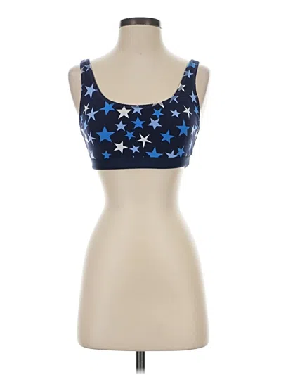 Pre-owned New Balance Tank Top Blue Strapless Neckline Tops