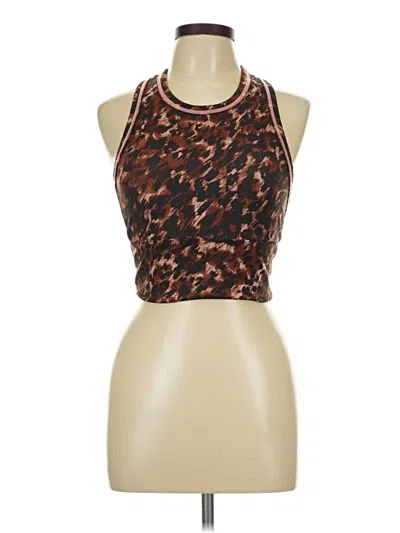 Pre-owned New Balance Tank Top Brown Halter Neckline Tops