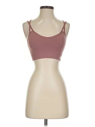 Pre-owned New Balance Tank Top Burgundy Strapless Neckline Tops