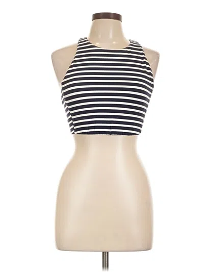 Pre-owned New Balance Tank Top Ivory Halter Neckline Tops In White