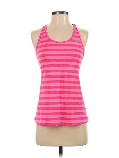 Pre-owned New Balance Tank Top Pink Halter Neckline Tops