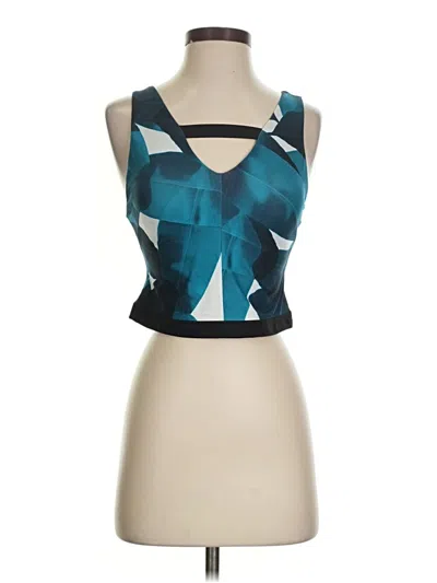 Pre-owned New Balance Tank Top Teal Strapless Neckline Tops In Blue
