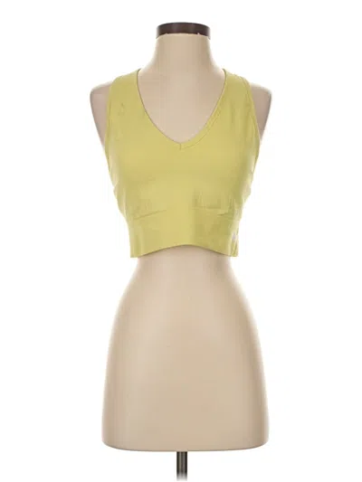 Pre-owned New Balance Tank Top Yellow Strapless Neckline Tops