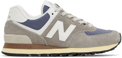 New Balance Taupe & Navy 574 Sneakers In Arid Stone