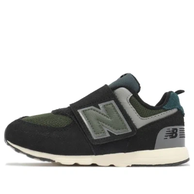 New Balance (td)  574 Hook & Loop 'black Kombu Green'