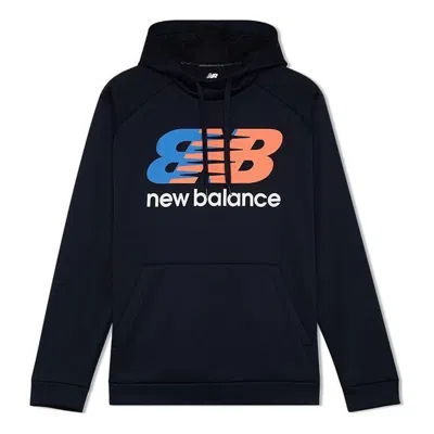 New Balance Tenacity Performance Hoodie 'navy Orange' In Black