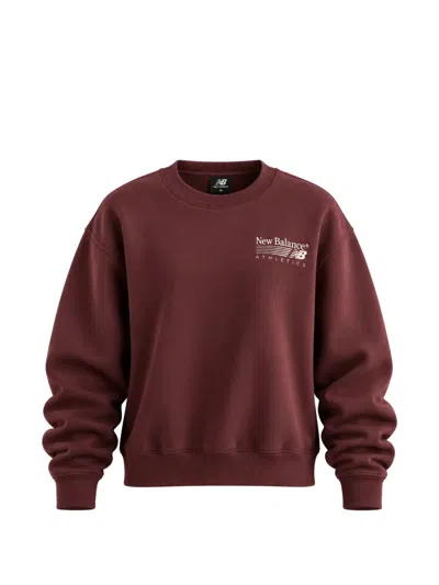 New Balance Trackside Fleece Crew Sweatshirt In Red