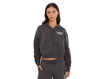 New Balance Trackside Fleece Full Zip Women's Sweatshirt Black: Xl, Cotton/fleece