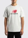 New Balance Cotton T-shirt With Logo In Gray
