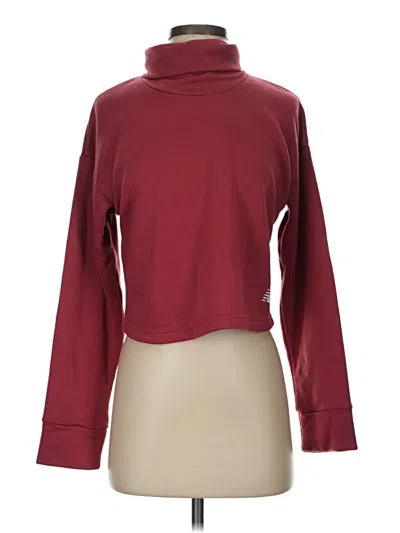 Pre-owned New Balance Turtleneck Sweater In Burgundy