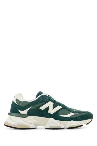 New Balance Two-tone Mesh And Suede 9060 Sneakers In Green