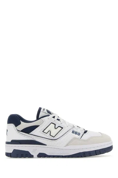 New Balance Two-tones Leather And Fabric 550 Sneakers In White