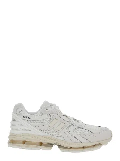 New Balance U1954 Unisex Tech Fabric Sneaker With Rubber Sole In White