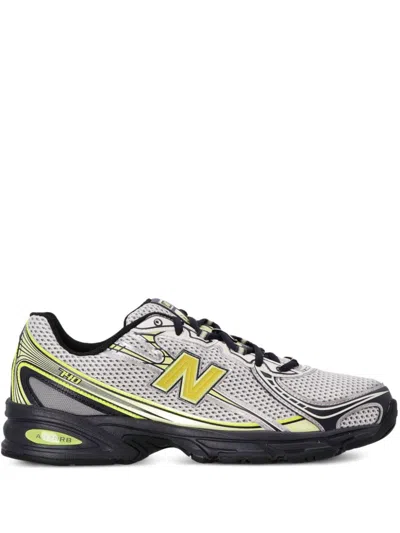 New Balance Mens White Black Yellow 740 Metallic Mixed-mesh Trainers In Multi