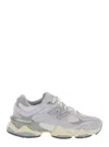 NEW BALANCE 9060 GREY SNEAKERS WITH LOGO IN LEATHER WOMAN