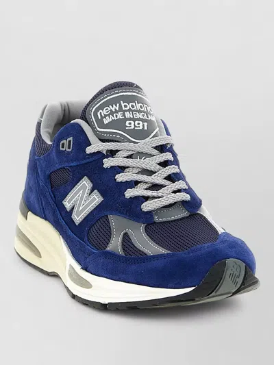 New Balance Uk 991v2 Mesh Suede Panel Sneakers In Blue