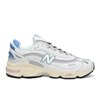 New Balance 1000 Contrasting Leather Snekaers In Beige/grey/yellow