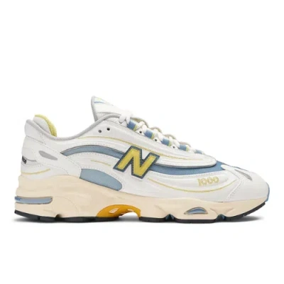 NEW BALANCE HERREN 1000 IN WEISS/BLAU, LEDER, GRÖSSE 45.5