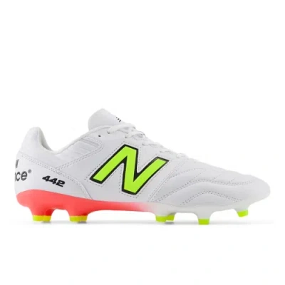 New Balance Unisex 442 Pro Fg V2 Soccer Shoes In White/red/yellow