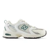 New Balance 530 Panelled Mesh Sneakers In White/green/grey